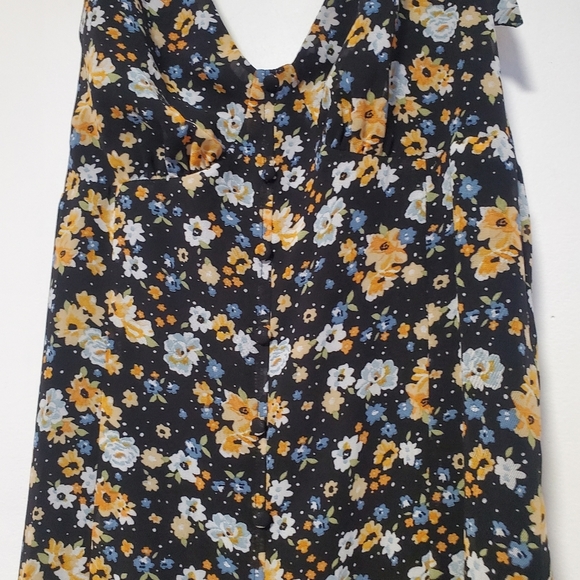 Lulu's Quite a Sight Black Floral Print Tie-Strap Midi Dress - Picture 8 of 12